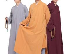 Unissex algodão completo monge budista abade ternos buda shaolin monge kung fu uniformes vestido zen leigos meditação robe vermelho/preto/azul 2024 - compre barato