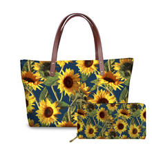 Dropshipping Ladies Shoulder Bags for Women Sunflowers Printed Handbags Wallet Female 2pcsset Top-Handle Bags LadyTravel Bolsa 2024 - buy cheap