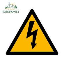 EARLFAMILY 13cm x 11.4cm Car Sticker Decal Vinyl Car Bike Bumper Electric Warning Danger Sign 2024 - buy cheap