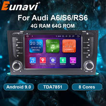 Eunavi 2 Din Android 9.0 Car Radio Multimedia Player For Audi/A6/S6/RS6 Auto Radio Stereo System GPS DVD CD Navigation 4GB 64GB 2024 - buy cheap