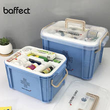 Baffect-Kit de primeros auxilios de 2 capas, caja de Medicina de gran capacidad, Kit de emergencia de plástico para el hogar, organizador de almacenamiento médico portátil para coche 2024 - compra barato