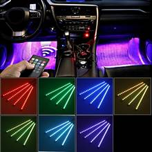 Mayitr-Tira de luces LED para ambiente Interior de coche, lámpara de carga USB, 18 RGB 2024 - compra barato