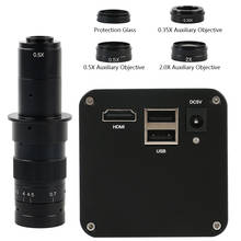 Cámara de vídeo FHD 1080P SONY IMX290, microscopio de medición de autoenfoque, lente de montaje 180X C, objetivo Barlow 0,5X 1x 0,35x 2,0x 2024 - compra barato