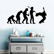 Funny Evolution Guitar Wall Stickers Modern Fashion Wall Sticker For Kids Room Living Room Home Decor Mural Poster 2024 - buy cheap