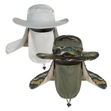 Sombrero de pesca de ala ancha Unisex, desmontable, Anti-UV, cuello, solapa facial, deportes al aire libre 2024 - compra barato