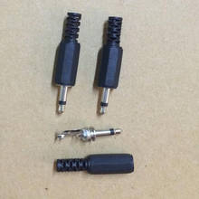 Conector de áudio/plugue macho 50 lâmpada 3.5mm com invólucro de plástico preto mono 2024 - compre barato