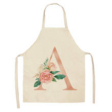 Flower Apron Pink Letter Flower Kitchen Aprons for Women Home Cooking Apron Cotton Linen Bibs Household Cleaning Pinafore 2024 - buy cheap