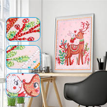 Cute Rabbit Deer Drill Round 5D Diamond Painting DIY Embroidery Rhinestones Cross Stitch Mosaic Home Christmas Party Decor Gift 2024 - buy cheap