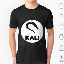 Camiseta com logo kali linux, tamanho grande, 100% algodão, arcos, linux, linux, geração 4g, logo 2024 - compre barato