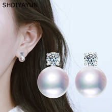 SHDIYAYUN Fine Pearl Earrings For Women Freshwater Pearl Princess Style Silver Stud Earring Wedding Jewelry Diamond Earrings 2024 - compre barato