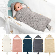 Newborn Baby Sleepsack Infant Bebe Warm Knitting Envelope Swaddling Blankets For Winter Baby Stroller Cartoon Ears Sleeping Bag 2024 - buy cheap