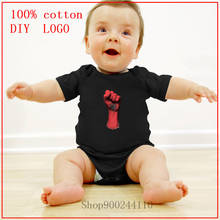 Flag of Albania on a Raised Clenched Fist print Bodysuits baby Cotton baby short sleeve baby Rompers Clothes baby boy clothing 2024 - buy cheap