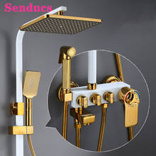 Bathroom Shower Set Wall Mounted Hot Cold Bathroom Shower System Quality Brass Hot Cold Bathtub Faucet Thermostatic Shower Set 2024 - buy cheap