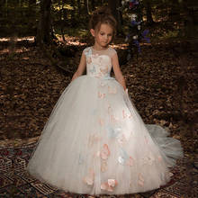 Butterfly Flower Girl Dresses for Wedding 2020 Luxury Kids Evening Pageant Ball Gowns First Communion Dresses For Girls Vestidos 2024 - buy cheap