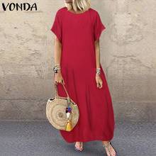 Women Bohemian Dress Vintage Short Sleeve Long Party Maxi Long Dress VONDA 2021 Summer Sundress Casual Robe Vestidos Plus Size 2024 - buy cheap
