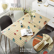 Toalha de mesa retangular com textura de metal escovado, pano de mesa para cozinha e sala de jantar, fácil de limpar 2024 - compre barato