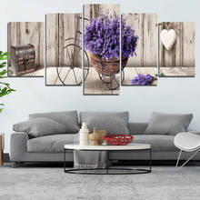 Pintura en lienzo sin marco, decoración del hogar, póster, bicicleta, lavanda, pintura artística, ventilador, pegatinas de pared artísticas para sala de estar 2024 - compra barato