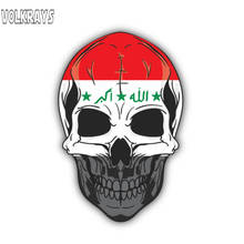 Volkrays Personality Car Sticker Skull Iraq Flag Accessories Waterproof Cover Scratches Sunscreen Fashion Vinyl Decal,7cm*11cm 2024 - buy cheap