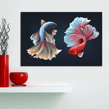 Nordic Koi Fish Canvas Painting Art Print Poster Animal Wall Picture For Kids Room Decoration Without Frame 2024 - buy cheap