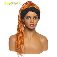 Joy & luck-peluca con diadema para mujer, cabellera con cerdas, turbante unido, peluca de cabello sintético 2024 - compra barato