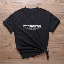 Mais novo godfidence slogan t camisa unisex casual algodão t senhora menina cultura cristã t-shirts topos A-591 2024 - compre barato