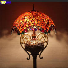 FUMAT Tiffany Jade Stone Floor Lamps Stained Glass Multicolor Classical Retro European Agate Art 16 Inch Light For Bar Coffe 2024 - buy cheap