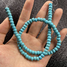 Colar de pedra natural redonda, turquesa azul e miçangas, joias para diy, presente de aniversário, tamanho 4x 6mm/5x 8mm/6x1 0mm/7x12mm 2024 - compre barato