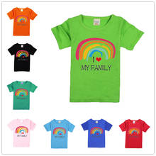 Kids T Shirt Summer Baby Cotton Tops Toddler Tees Clothes Children Clothing Cartoon rainbow Boys Girls Short Sleeve Casual Wear 2024 - buy cheap
