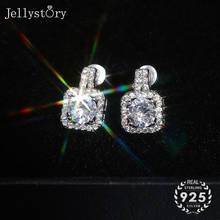 Jellystory-pendientes de plata 925 para mujer, joyería con diseño clásico cuadrado de piedras preciosas, regalo de boda, venta al por mayor, 2020 2024 - compra barato