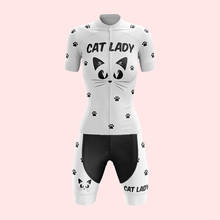 Conjunto de Jersey de Ciclismo para mujer, pantalones cortos de babero de manga corta con almohadilla de Gel transpirable, Maillot de Ciclismo femenino 2024 - compra barato