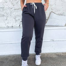 2021 Women Sweatpants Women Solid High Waist Fleece Harem Pants Casual Fitness Joggers Sports Long Pants Pantalon Streetwear 2024 - buy cheap