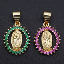 19x12mm 100% CZ Zircon DIY Jewelry Virgin Mary Charm Pendant Wholesale Bracelet Making Charm Jewellery Accessories 2024 - buy cheap