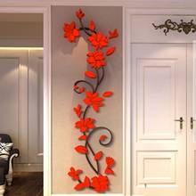 Flower Vine Wall stickers home decor large paper flowers living room bedroom wall decor sticker on the wallpaper Diy Home Decals 2024 - buy cheap