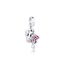 Fandola 925 Sterling Silver My Pink Flamingo Dangle Charms Fits Original Me Bracelet Small Hole Beads for Jewelry Making Bijoux 2024 - buy cheap