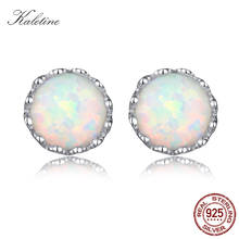 KALETINE Luxury White Fire Opal Round Stud Earrings For Women 925 Sterling Silver Opal Earings Fashion Jewelry 2024 - buy cheap