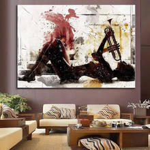 Abstract Art Sexy Women Playing Saxophone Canvas Painting Oil Painting Poster Morden Wall Art Pictures in Livingroom Decor Home 2024 - buy cheap