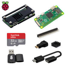 Оригинальный Raspberry Pi Zero V1.3 с акриловый чехол Mini HDMI-совместимого адаптера 40Pin GPIO Header OTG кабель Pi0 2024 - купить недорого