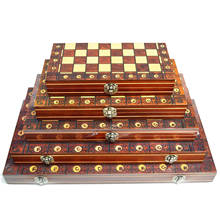 3-in-1 Chess Checkers Backgammon Folding Travel Wooden Game Set Magnetic 15x15" 2024 - buy cheap