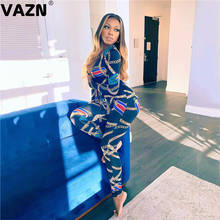 VAZN 2020 Hot Unusual Open Sexy Club Vintage Soft Elastic Deep V-Neck Full Sleeve High Waist Skinny Women Pencil Jumpsuits 2024 - buy cheap