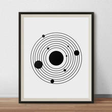 Solar System Wall Art Canvas Painting Minimalist Black And White Nordic Posters And Prints Picture For Kids Living Room No Frame 2024 - buy cheap