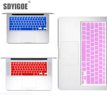 Силиконовый чехол для Apple, наклейки на клавиатуру ноутбука, цветная силиконовая пленка, ЕС/США для macbook pro13/15 air13 A1278A1398A1466/1502 2024 - купить недорого