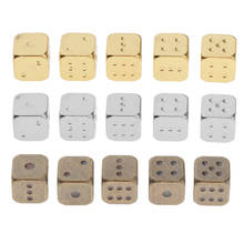 5 Pcs 6 Sided Dice Set Metal Tone Colors Dice with Gold Pips Round Corner Dice Role Playing Dice DIY Mahjong Accessories 2024 - buy cheap