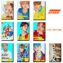 10 pçs/set Kpop Ateez cartão de cristal adesivos pasta Álbum de fotos álbum de cartão de ônibus cartão ATINY HD Imagem membro pegajoso photocard Kpop ateez 2024 - compre barato