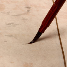 Caneta de caligrafia chinesa weasel, pintura de cabelo múltipla escova sândalo suporte pequeno artigo de caligrafia regular 2024 - compre barato