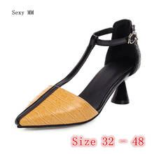 Sapato salto alto feminino, sapato stiletto mary jane plus size 32 33 - 40 41 42 43 44 45 46 47 48 2024 - compre barato