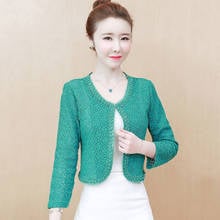 Women Retro Oversize 4XL Loose Beading Jacket Coats Casual Lace Crochet Coat Outwear Streetwear Female Fashion Coats Autumn 2024 - buy cheap
