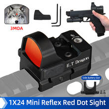 E.TDragon 1x24x17 Тактический красный Dot Scope3 MOA Red Dot Sight 20 мм водонепроницаемый ударопрочный для настоящей охоты GZ200132 2024 - купить недорого