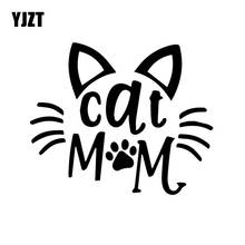 YJZT-calcomanía de vinilo para ventana de coche, pegatina de gato, mamá, gatito, mascota, parachoques, C24-1831 negro/plateado, 15,4x12,8 cm 2024 - compra barato