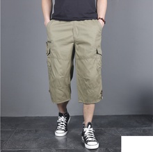 Men's Fashion Workwear Shorts Solid Color Loose Multi-Pocket Cotton Stretch Capri Pants Summer Tactical Five-Point Pants M-3XL 2024 - buy cheap