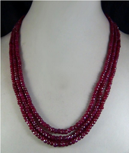 Beautiful 2x4mm NATURAL FACETED Garnet BEADS NECKLACE 3 STRAND 2024 - buy cheap